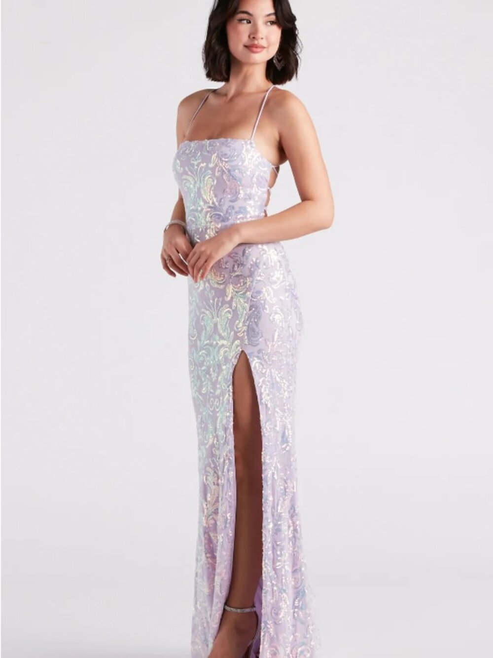 Edlyn Sequin Laceup Mermaid Formal Dress - Picture 4 of 4